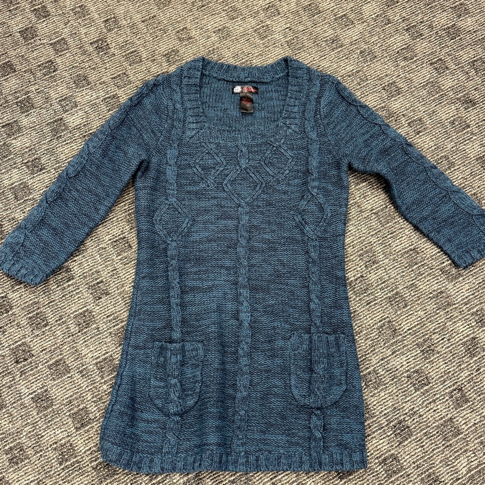 JJ Basics Teal Tunic Sweater‎ w Pockets